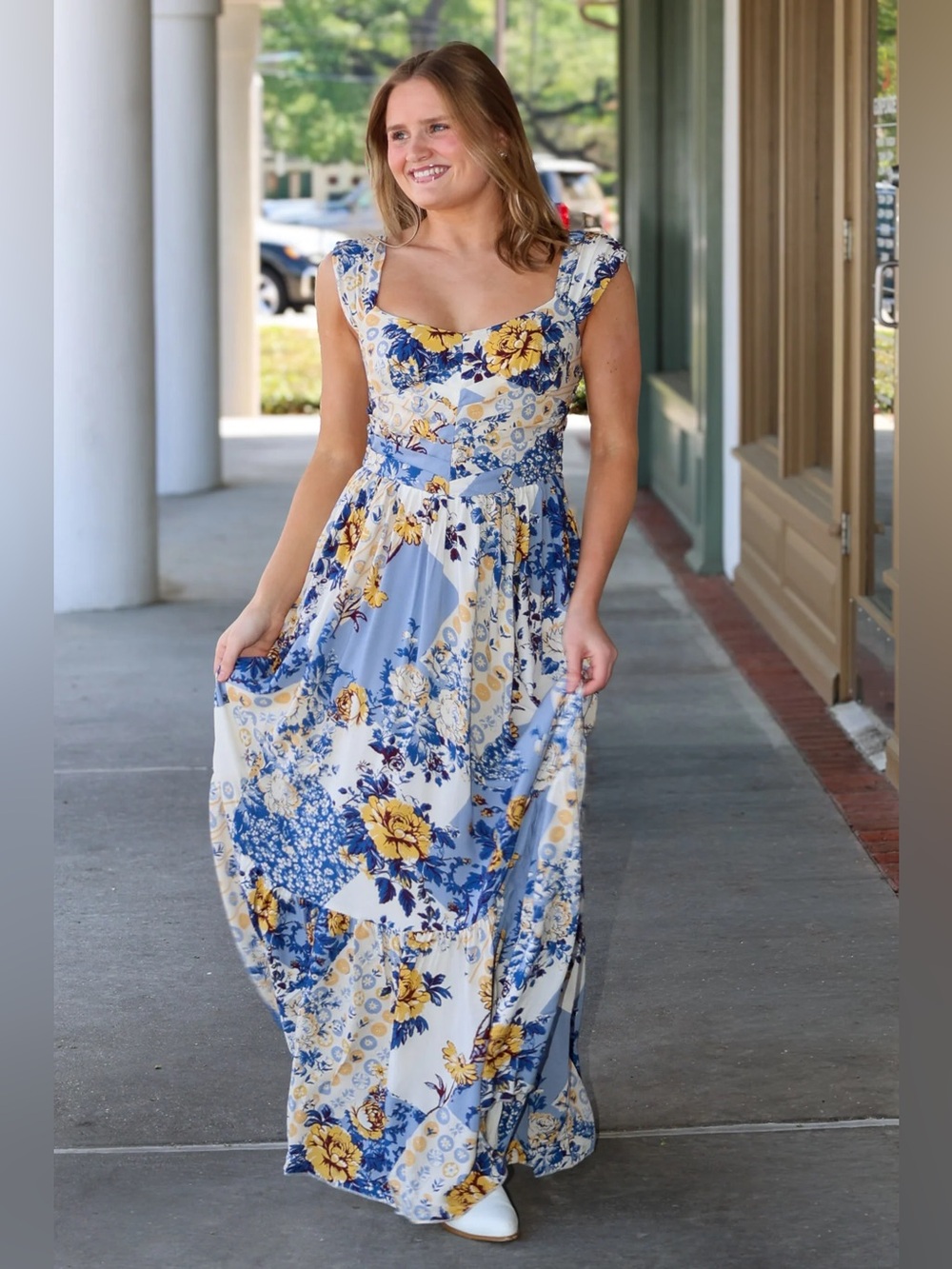 Free People Sasha Floral Mesh Floral Patchwork Maxi Dress Size XLarge DL2 - Picture 16 of 16